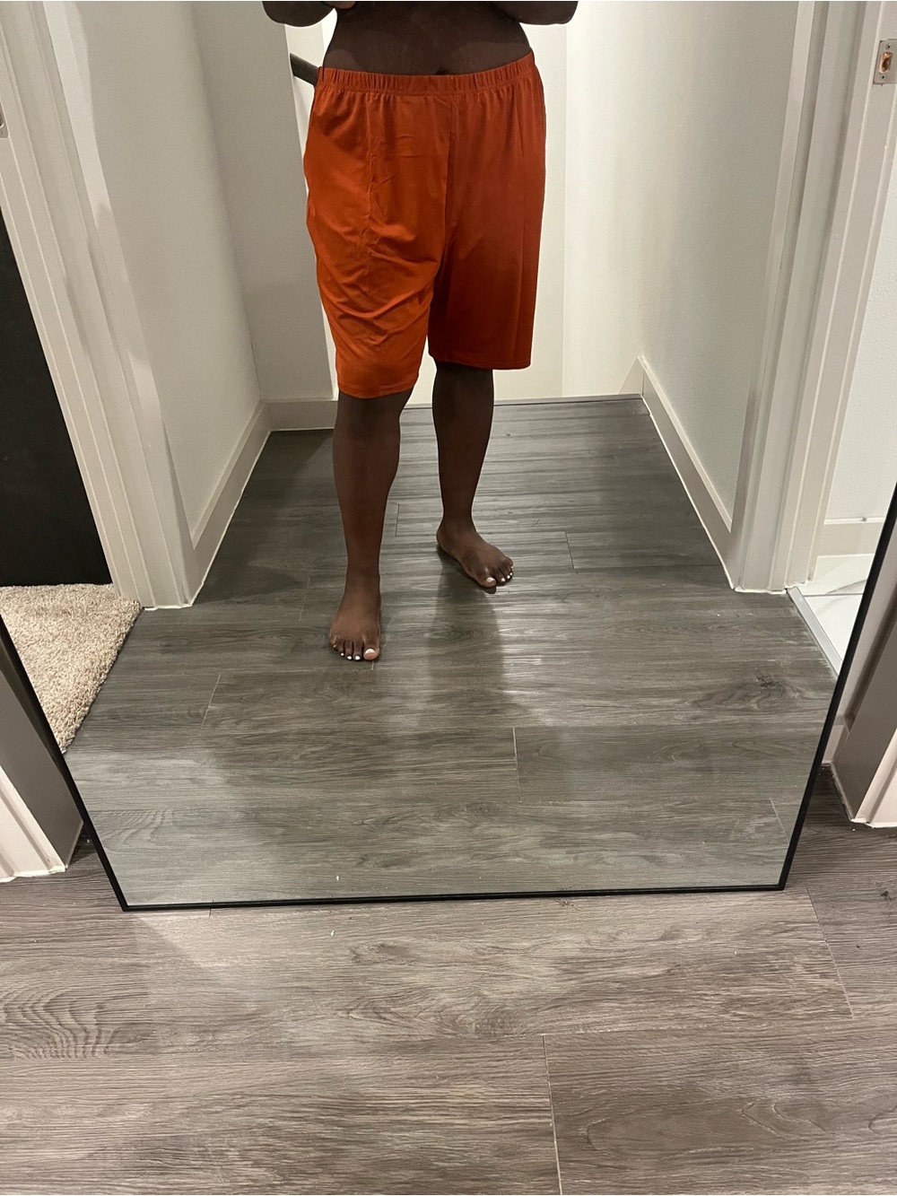 SHEIN Burnt Orange Athletic Women's Biker Shorts